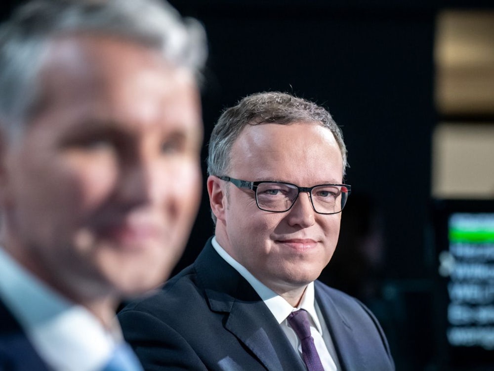 TV-Duell in Thüringen: Höcke so ungelenk, dass die Polit-Debatte zum Unterhaltungsfernsehen wird