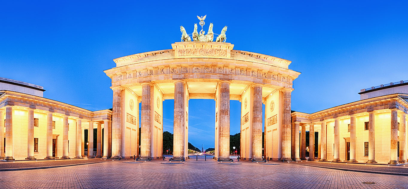 TAbendliches Brandenburger Tor in Berlin