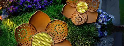 Monatsaktion: 38% Rabatt auf Solar-Dekoration Rusty Flower im Doppelpack