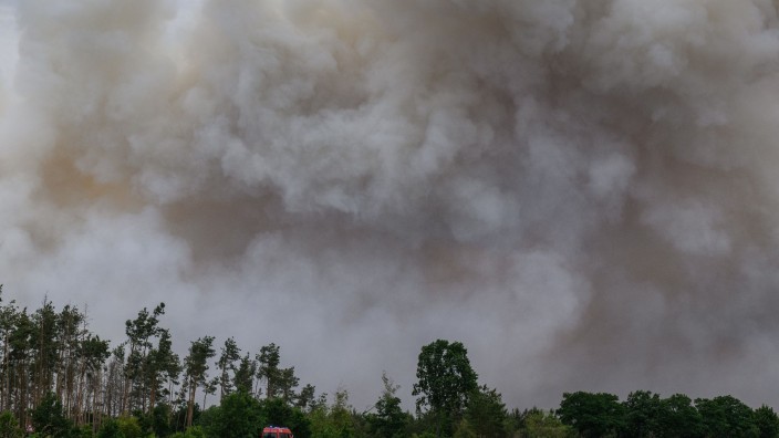Brände - Wallenhorst: Rauch steigt von einem Waldbrandgebiet in den Himmel. Foto: Robert Michael/dpa/Symbolbild