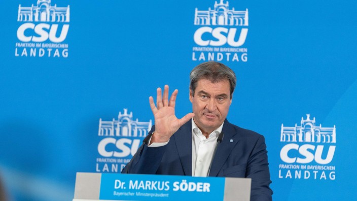 Landtag - Bad Staffelstein: Markus Söder, bayerischer Ministerpräsident, spricht bei einer Pressekonferenz. Foto: Nicolas Armer/dpa