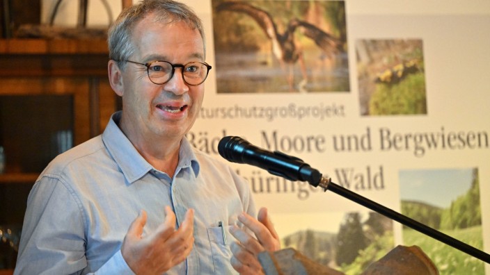 Klima - Berlin: Olaf Bandt, Vorsitzender des Bund für Umwelt und Naturschutz Deutschland, spricht. Foto: Martin Schutt/dpa/Archivbild
