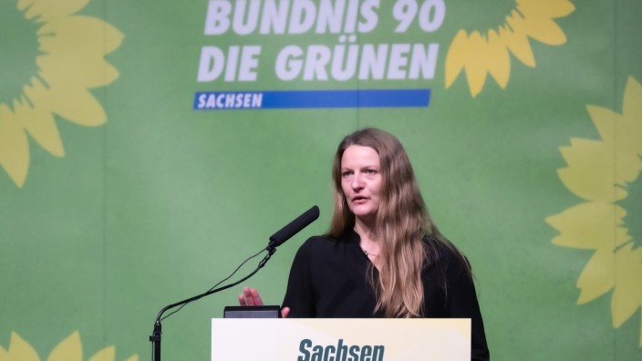 Soziales - Dresden: Christin Furtenbacher, Vorsitzende von Bündnis 90/Die Grünen in Sachsen, spricht auf dem Landesparteitag ihrer Partei. Foto: Sebastian Kahnert/dpa