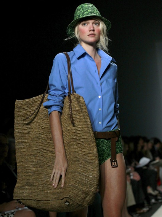 A model presents a creation at the Michael Kors Spring 2011 collection during New York Fashion Week