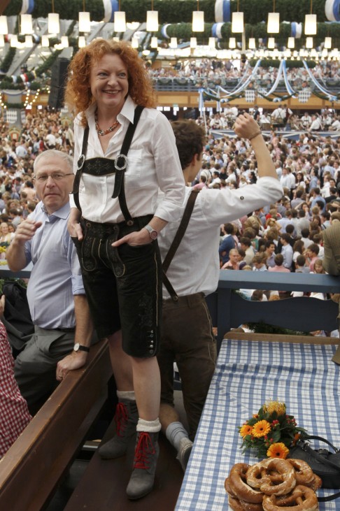 Bause leader of Bavaria's Green party poses during opening of 177th Oktoberfest in Munich