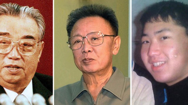 Nordkorea: Drei Generationen und vielleicht bald drei Herrscher: Kim Il-Sung (li.), sein Sohn Kim Jong-Il (mi.) und dessen Sohn Kim Jong-Un (re.), der als neuer Machthaber Nordkoreas gehandelt wird.
