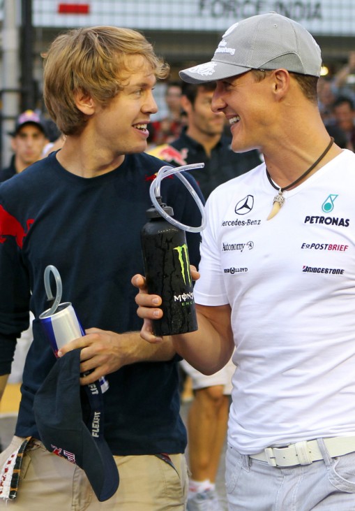 Formel 1 GP Singapur - Sebastian Vettel und Michael Schumacher