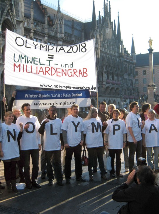 Demonstration gegen Olympia München 2018