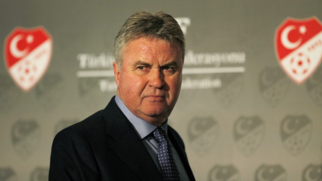 Turkey's new national soccer coach Guus Hiddink attends a news conference in Istanbul