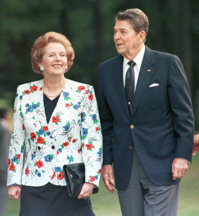 Ronald Reagan und Margaret Thatcher, 1988