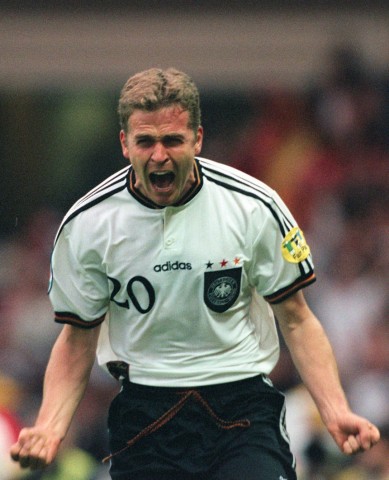 Oliver Bierhoff nach seinem Golden Goal bei der EM 1996