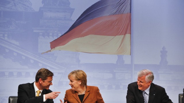 Guido Westerwelle, Horst Seehofer, Angela Merkel