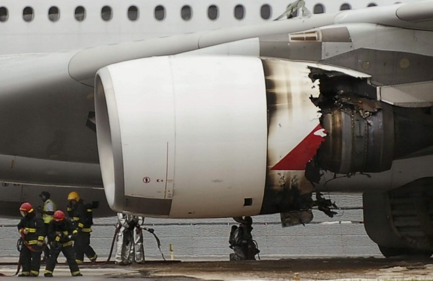 Qantas-Airbus A 380 in Singapur notgelandet
