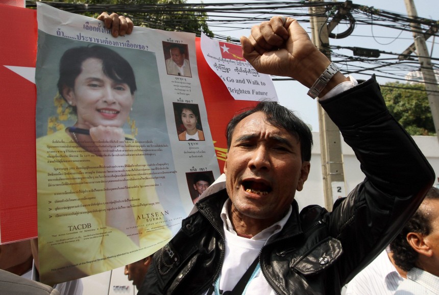 Demonstration in Bangkok für freie Wahlen in Birma