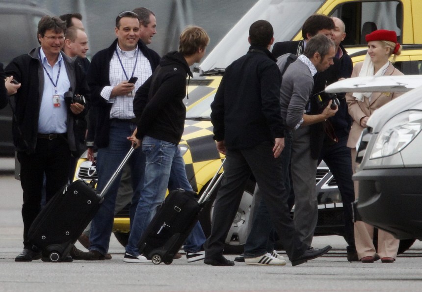 Zwischenlandung von Sebastian Vettel am Flughafen Muenchen