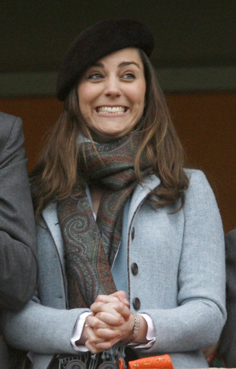 File photograph shows the girlfriend of Britain's Prince William, Kate Middleton, watching the Cheltenham Festival horse racing in Gloucestershire, western England