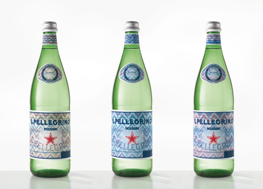 Pellegrino Design Flasche Wasserflasche Wasser Missoni