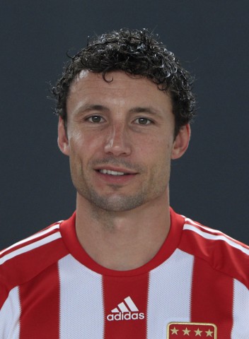 Bayern Munich's Bommel poses during official team photo session in Munich