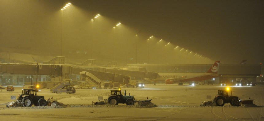 Winter auf dem Muenchner Flughafen