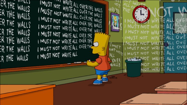 Lieblingsserie: Die Simpsons: Der Tafelgag gehört zur Serie wie der Bierbauch zum Homer.