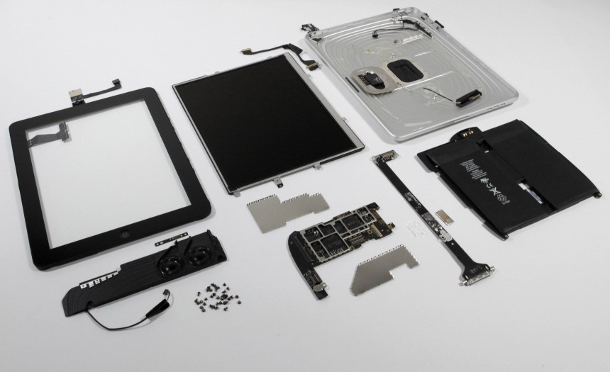 Soules of iFixit performs a teardown of the iPad in Virginia