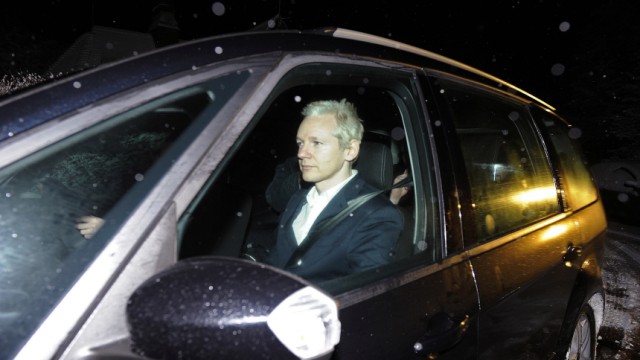 WikiLeaks founder Julian Assange arrives at Ellingham Hall in Norfolk