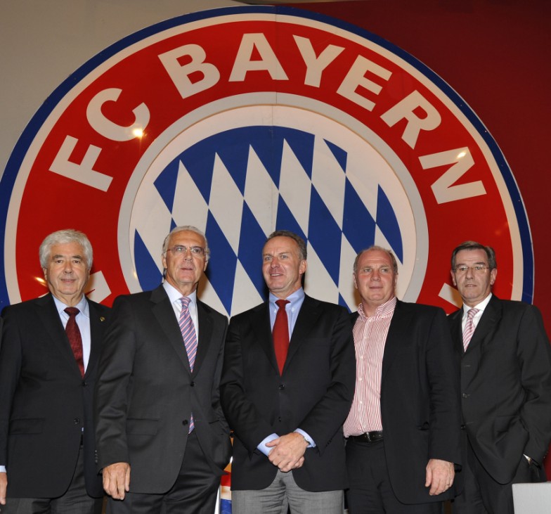 Fritz Scheerer, Franz Beckenbauer, Karl Heinz Rummenigge, Uli Hoeness, Karl Hopfner