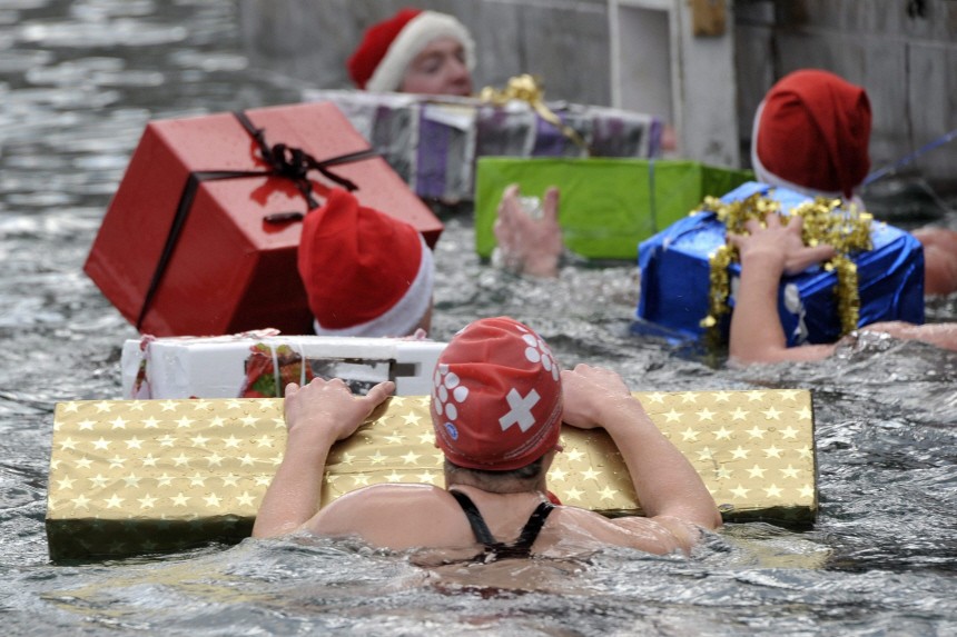 Traditional Christmas swimming