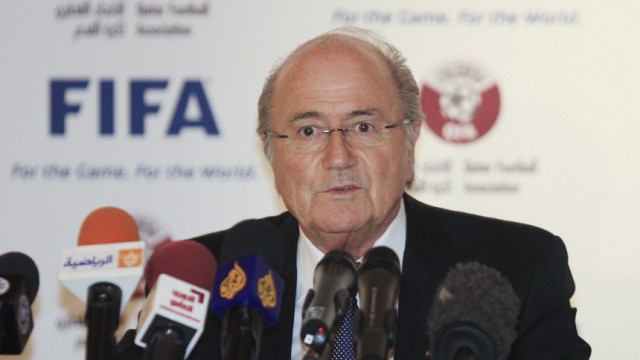 FIFA President Sepp Blatter speaks during a news conference in Doha