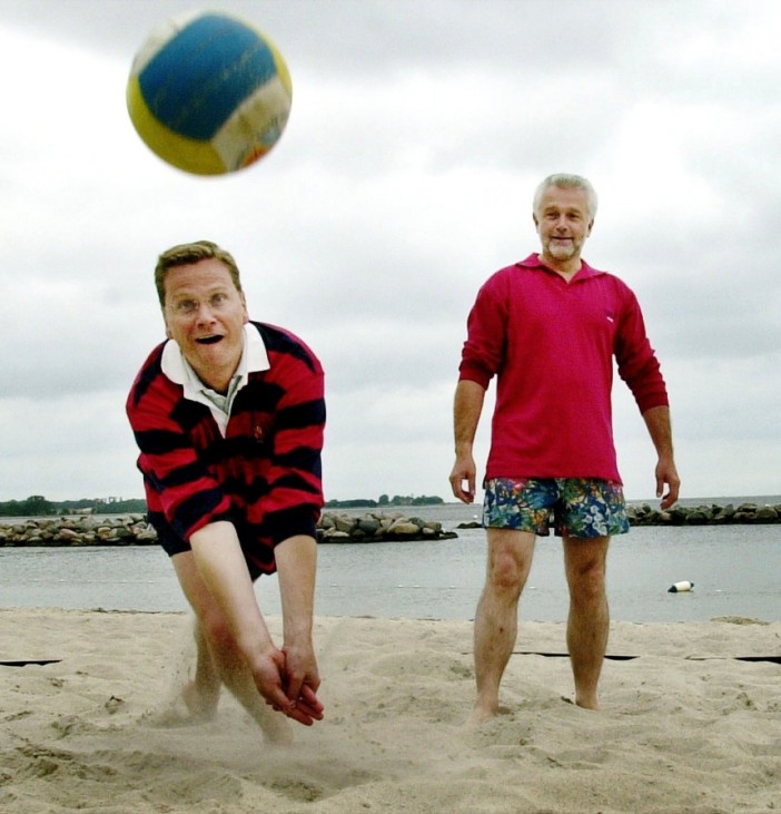 Beachvolleyball Politiker Guido Westerwelle und Wolfgang Kubicki FDP
