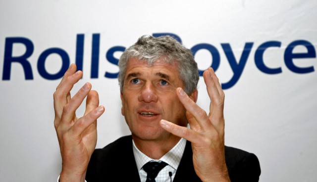 Rolls-Royce Chief Executive Rose reacts during news conference in Bangalore