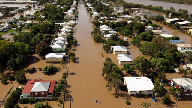 Überschwemmungen in Australien: Große Teile Nordost-Australiens stehen unter Wasser. Besonders schlimm ist die Lage in der Kleinstadt Rockhampton.