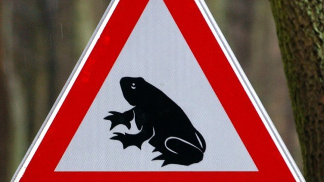 Warnschild zur Krötenwanderung
