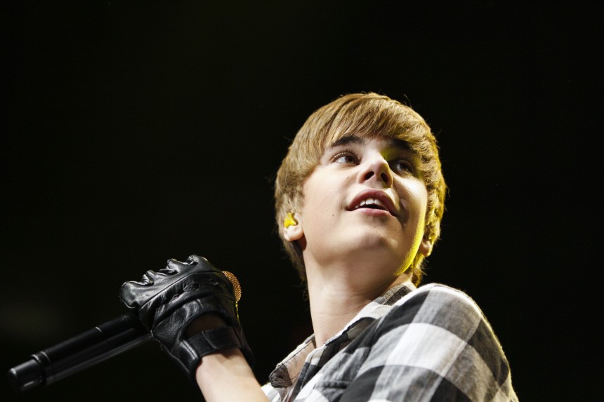 Canadian singer Justin Bieber performs during the Z100 Jingle Ball in New York