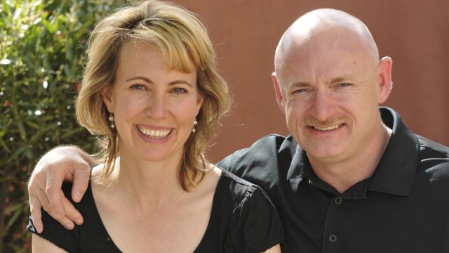 U.S. Representative Gabrielle Giffords is seen with her husband Mark Kelly in an undated handout photo