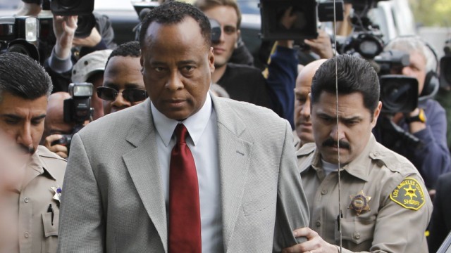 File photo of Doctor Conrad Murray arriving at the Los Angeles Superior Court Airport Branch Courthouse