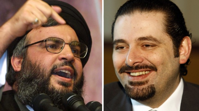 Libanon: Gegenspieler in Beirut: Nach dem Ausstieg der Hisbollah von Hassan Nasrallah (links) ist die Regierung von Saad al-Hariri (rechts) am Ende.