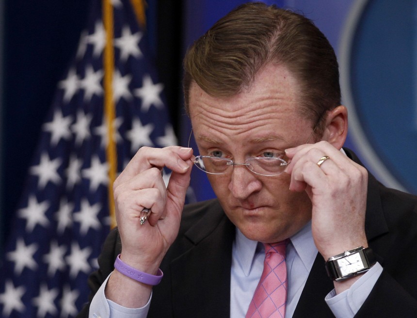 White House Press Secretary Robert Gibbs listens to questions during the daily press briefing at the White House in Washington