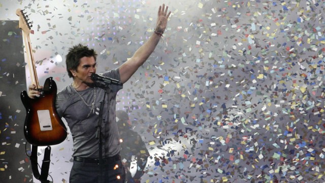 Colombian singer Juanes performs during the 50th International Song Festival in Vina Del Mar city