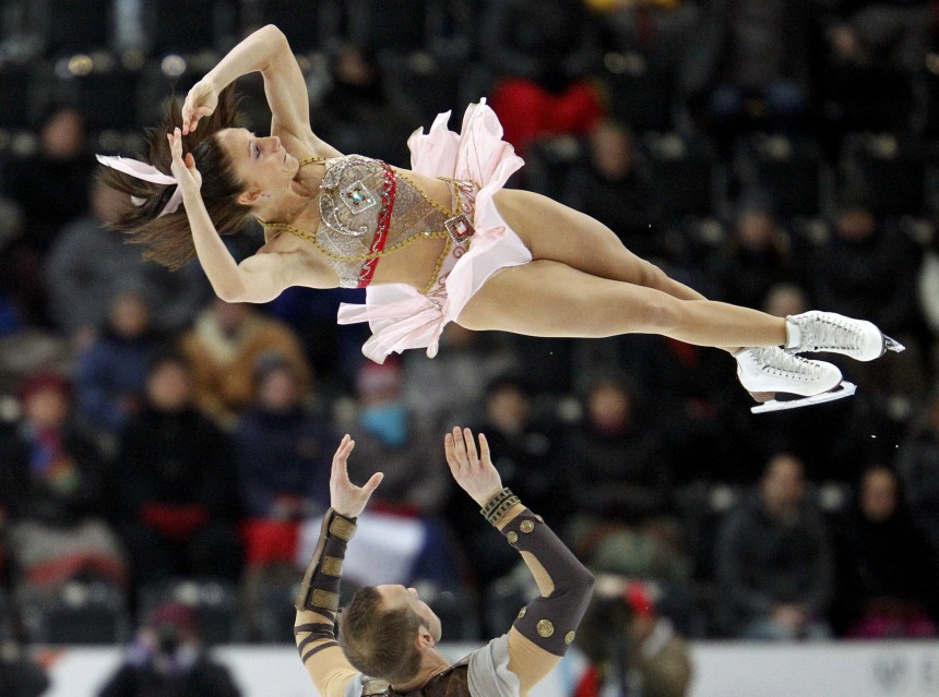 Hausch and Wende of Germany perform during pairs free skating competition at European Figure Skating Championships in Bern