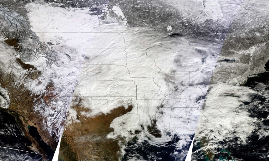 MAMMOTH SNOW STORM POUNDS CENTRAL USA