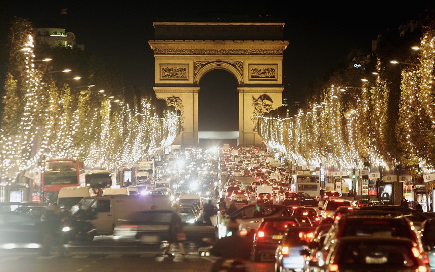 Adriana Karembeu Turns On Avenue Des Champs-Elysees Christmas Lights
