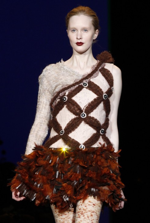 A model presents a creation at the Custo Barcelona Fall/Winter 2011 collection during New York Fashion Week