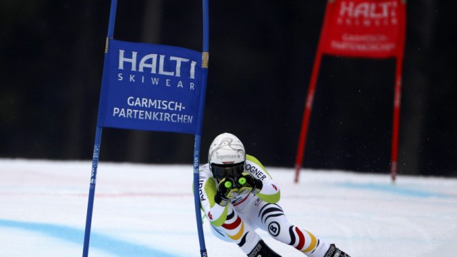 Rebensburg of Germany competes during the women's giant slalom race during the Alpine Skiing World Championships in Garmisch-Partenkirchen