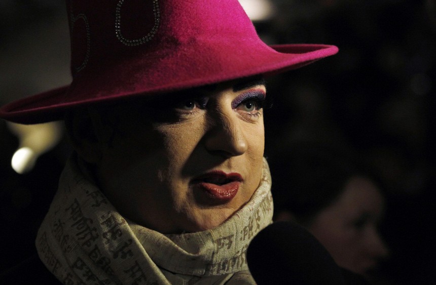 British musician Boy George arrives for the presentation of the Vivienne Westwood Fall/Winter 2011 collection at London Fashion Week