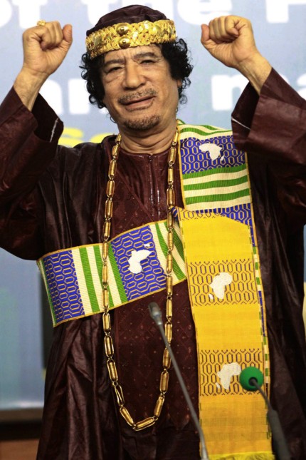 Muammar Gaddafi auf der Konferenz für afrikanische Könige 2010
