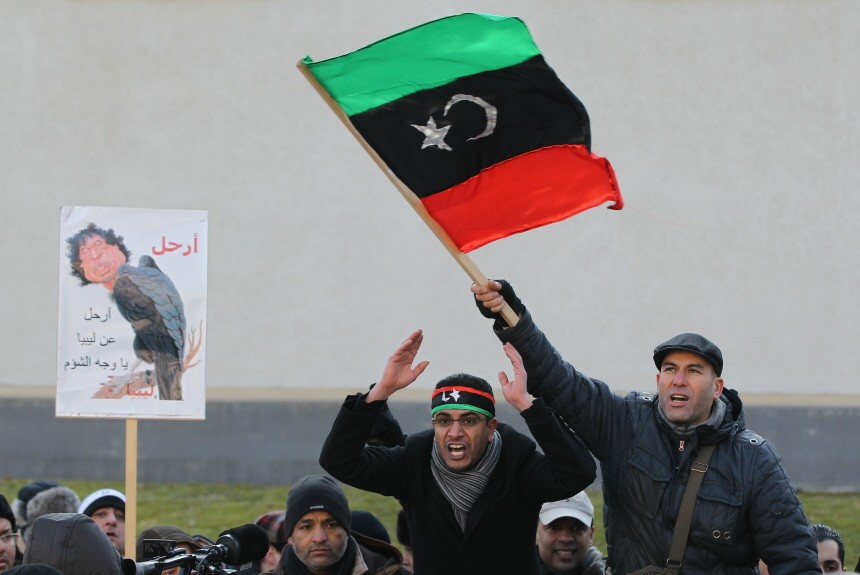 Protest At Libyan Embassy In Berlin