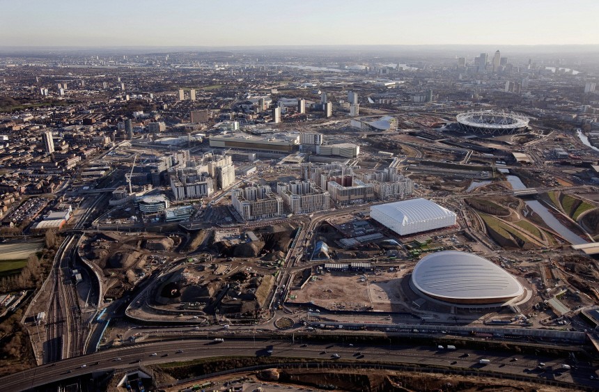 Construction site of Olympic Park in London