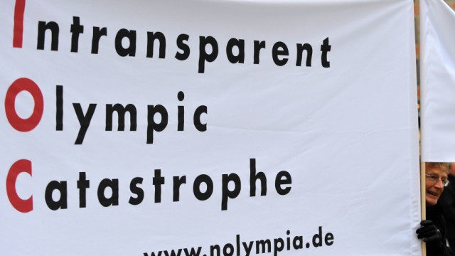 Demonstration gegen Muenchner Olympia-Bewerbung