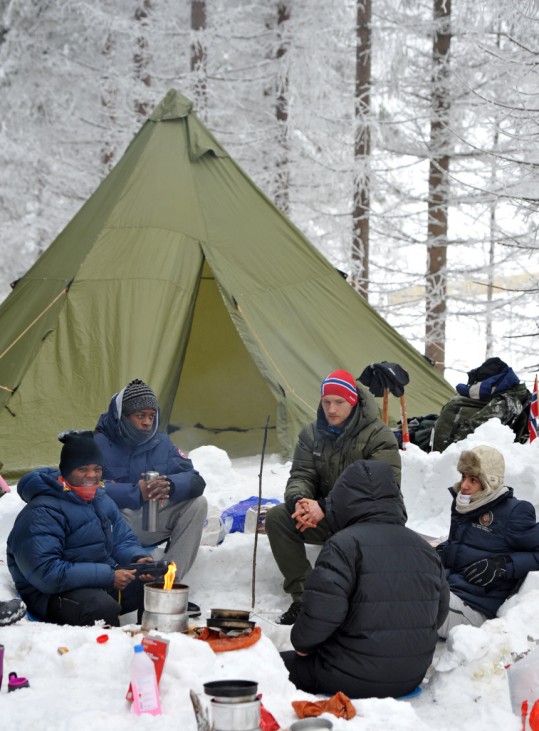 Nordische Ski-WM - Fans beim Camping